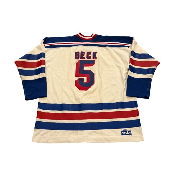 Rare Vintage 80's New York Rangers Barry Beck #5 Gerry Cosby NHL Jersey Small - Picture 2 of 7